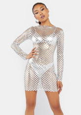 Nothing To Hide Fishnet Mini Dress