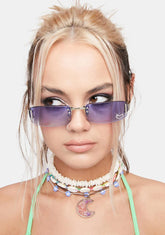 Blue Rectangular Sunglasses