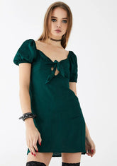 Cheetah Forest Green Ropele Dress
