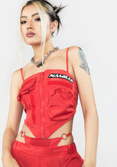 Red Nylon Tactical Bandana Top