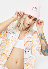 Light Pink Lord Nermal Ribbed Beanie