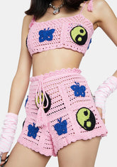 Yin Yang Crochet Shorts