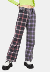 Jekyl Mix Check Dad Jeans