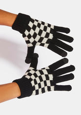Ink Cut The Check Knit Gloves