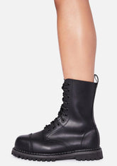 Vegan Leather Amped Up Lace Up Boots