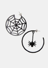 By Design Spider Web Hoop Earrings