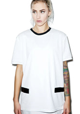 Max Leather Strips Tee - Black