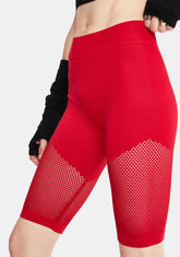 Hot 10% Luck Mesh Panelled Biker Shorts