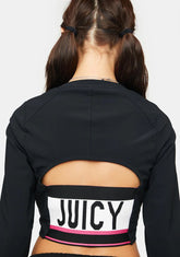 Cut-Out Back Raglan Crop Top