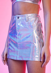 Android Dream Holographic Mini Skirt