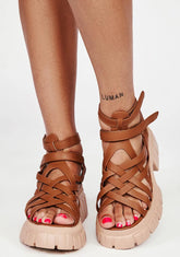 Cocoa No Guarantees Platform Sandals