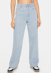 Showin' Up Striped Wide Leg Jeans