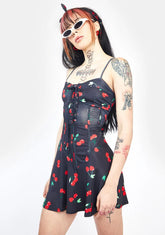 Dark Sweet Serenity Cherry Mini Dress