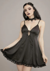 Horrible Happenings Charmeuse Mini Dress