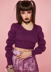 Plum Miss Charming Knit Sweater