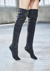 Bassline Worn Wash Thigh High Socks