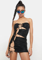 Hot Beat Lace Up Mini Dress