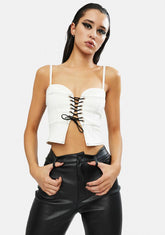 It Goes Down Lace Up Corset Top