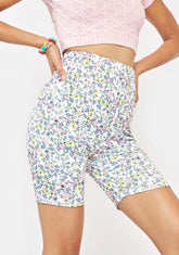 Blanc Ditsy Lawson Biker Shorts