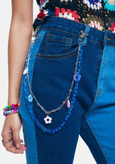 Aqua Fatal Flowers Layered Belt Chain
