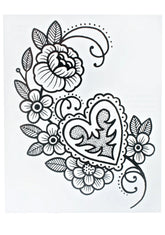 Heart & Flowers Temporary Tattoo