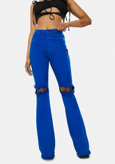 Royal Playful Call Distressed Denim Flares