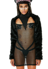 Burn Baby Fur Sleeve Dress