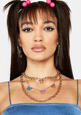 My Heart Flutters Layered Butterfly Choker