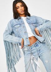 Ex Boyfriend Fringe Trucker Jacket