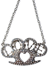 Heart Brass Knuckles Necklace