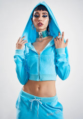 Kiss Me More Velour Hoodie