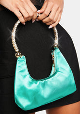 Green Honey Satin Handbag