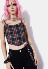 Riot Squad Plaid Corset Top