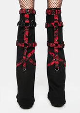 Red Punk Girls Flared Leg Sleeves