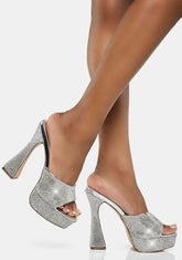 Silver Total Package Platform Heels