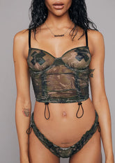 Camo Choose Ur Cherry Ruched Lingerie Set
