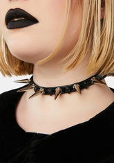 Wicked Macabre Thoughts Spiked Choker