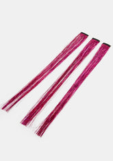 Hot Pink 20" Hair Tinsel Extension 3-Pack