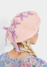 Candy Stitched Together Ribbon Beret