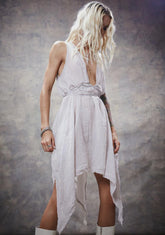 Filter Draped Gauze Mini Dress