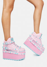 Baby Pink Qozmo Bondage Rose Platform Sneakers
