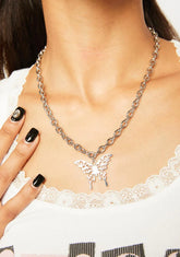 Kisses And Wings Chain Necklace