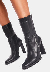 Runway Takeover Moto Boots - Black