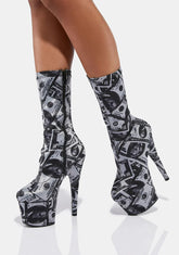 Money Print Adore Stiletto Boots