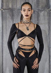 Snare Long Sleeve Wrap Bra Top