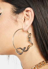 Won Me Over Snake Hoop Earrings