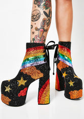 Rainbow Shock Glitter Boots