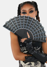 Black Spiderweb Scallop Fan