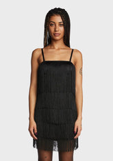 Midnight Strut On You Fringe Dress