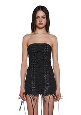 Neon Evening Strapless Mini Dress